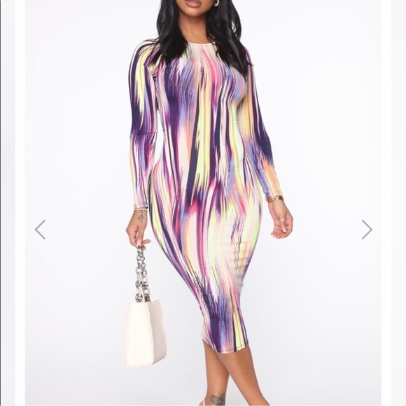 Fashion Nova Purple Pink Backless Bodycon Dress - Picture 2 of 3